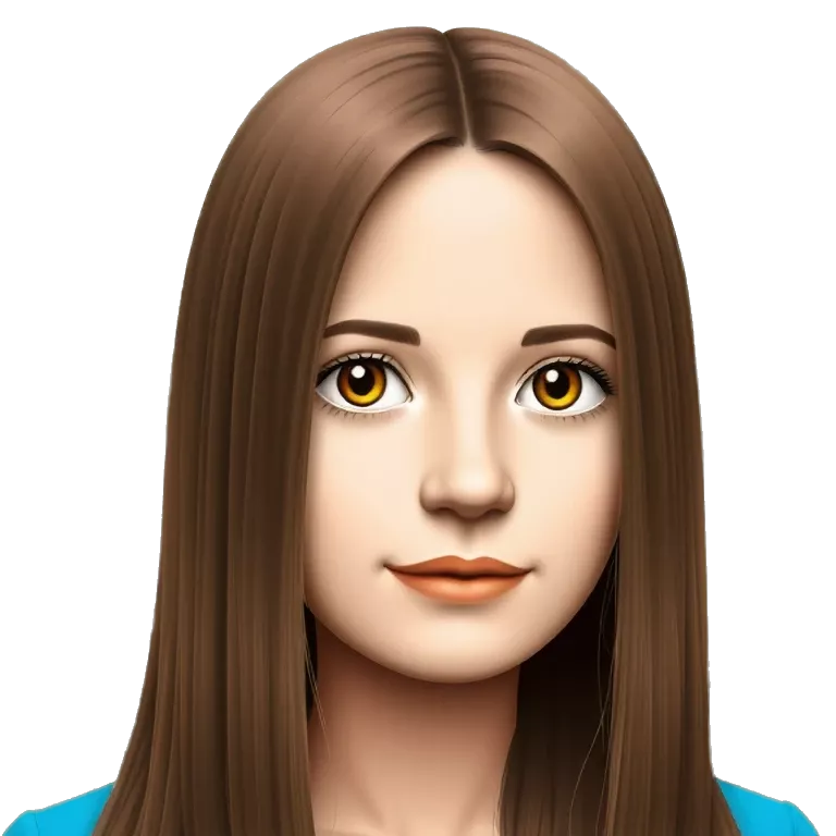 15 years old girl with brown hair and nudě brown lips