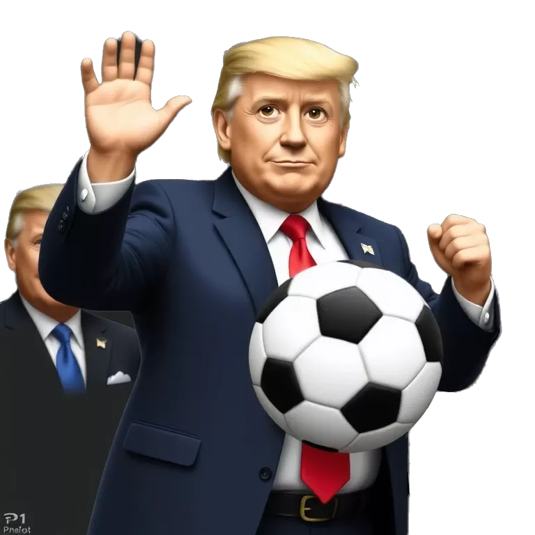 Donald Trump dancing with a football