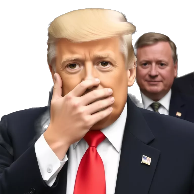 Donald Trump covering face dancing