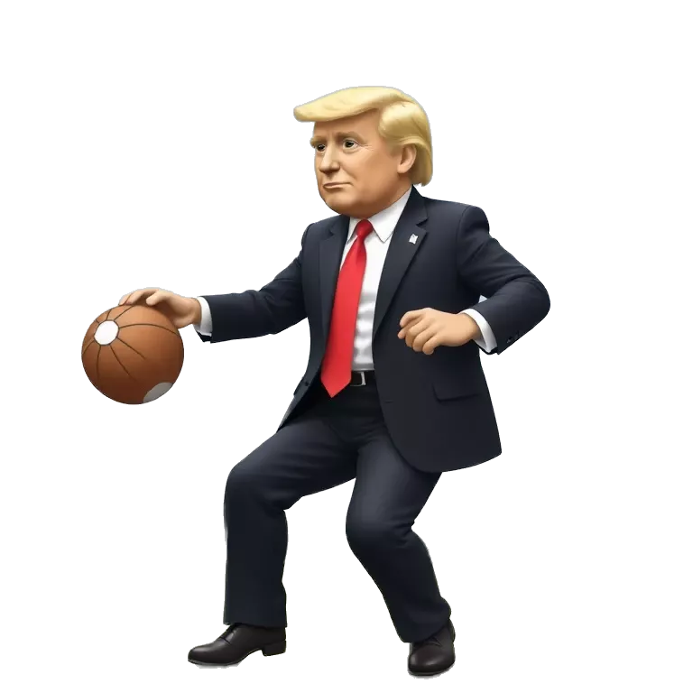 Donald Trump dancing with a football