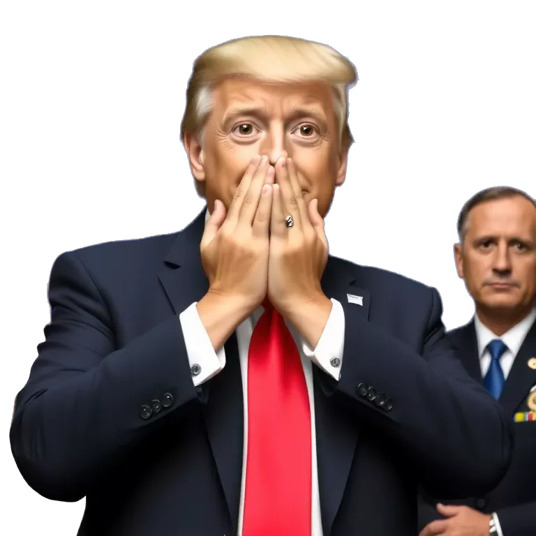 Donald Trump covering face dancing