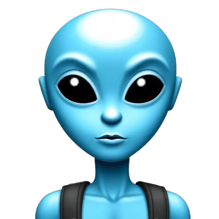 LOGO OF A BLUE ALIEN SAYING GREASY GROVES tiktokemojis