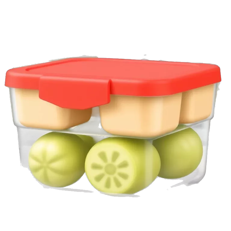 Small commercial kitchen transparent storage container with a red lid tiktokemojis