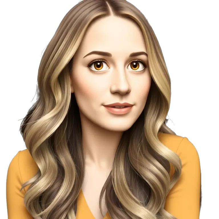 woman with wavy, medium-length honey blonde hair with highlights. tiktokemojis