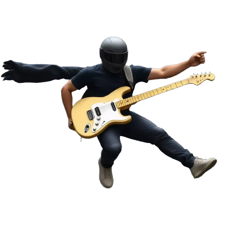 Guitarist jumping