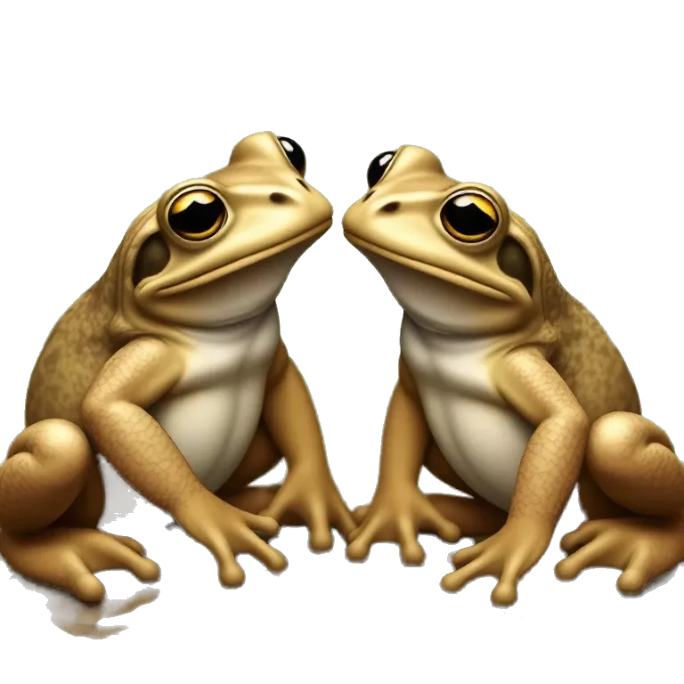 tow frog kising each otehr