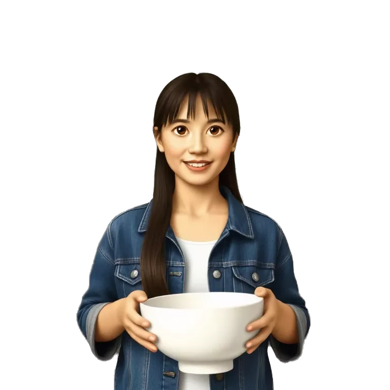 Young woman with bowls