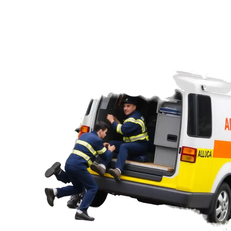 ambulance team falling