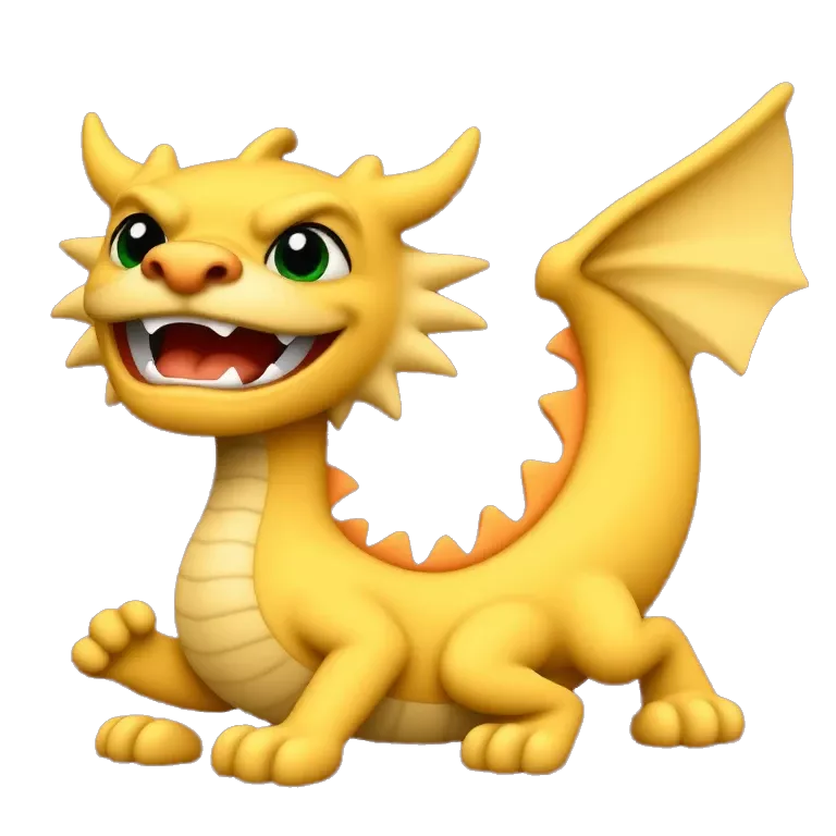 TOK emoji of a golden dragon