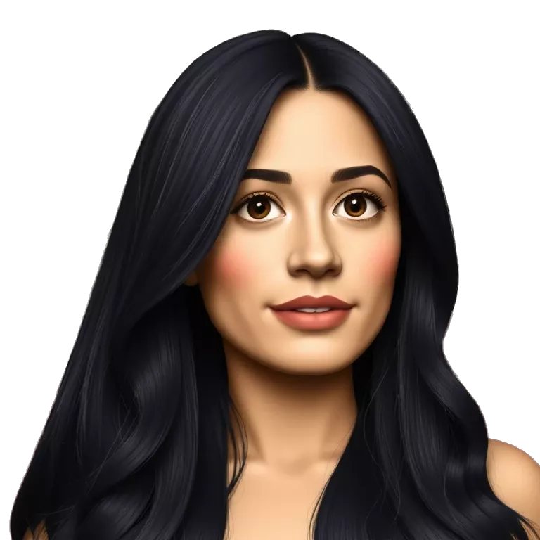 latina girl with black long hair and makeup on