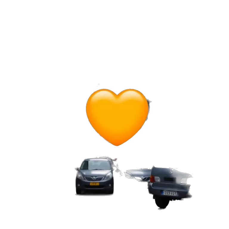orange heart in square