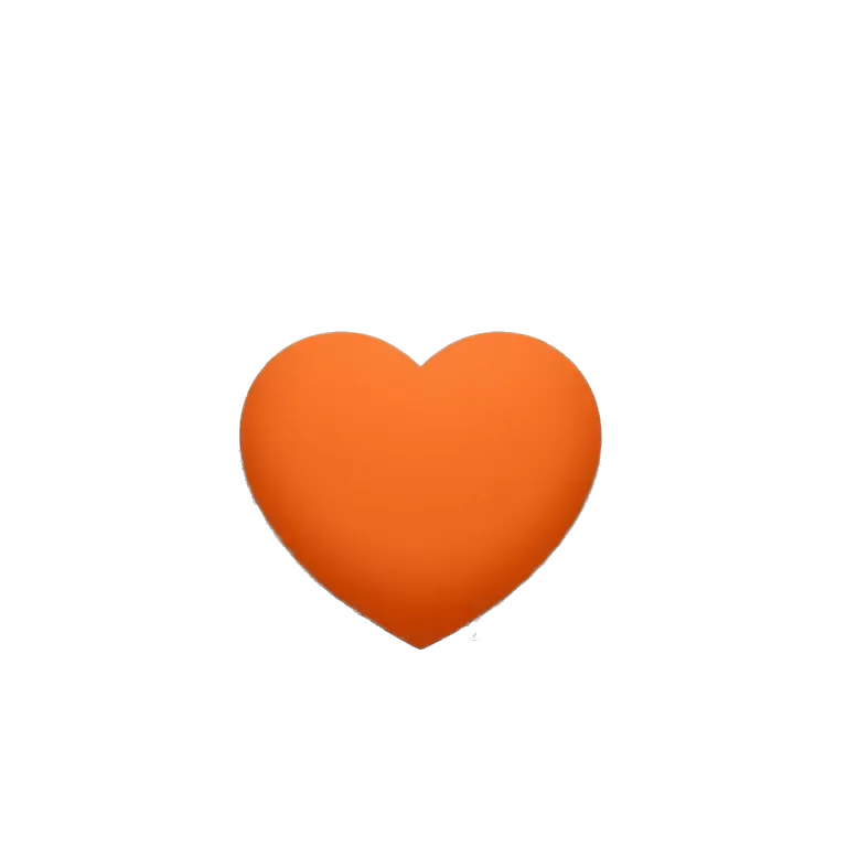 orange heart in square
