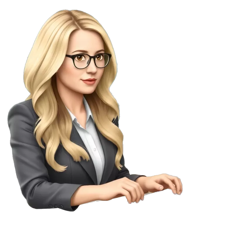 blonde accountant doing math