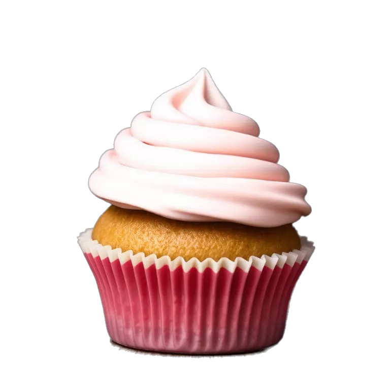 Cupcake with pink icing