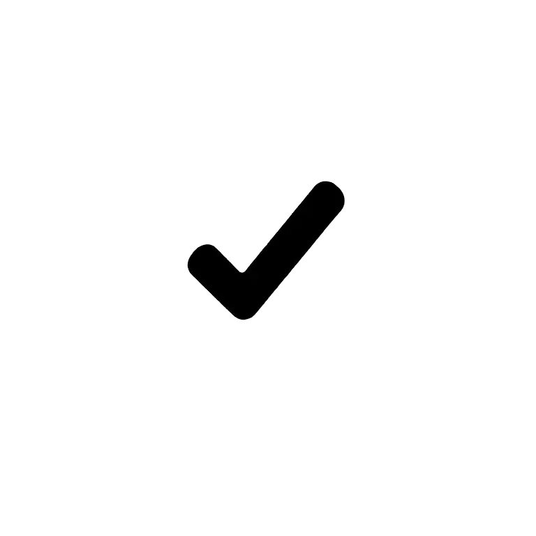 White circle with a black tick in it