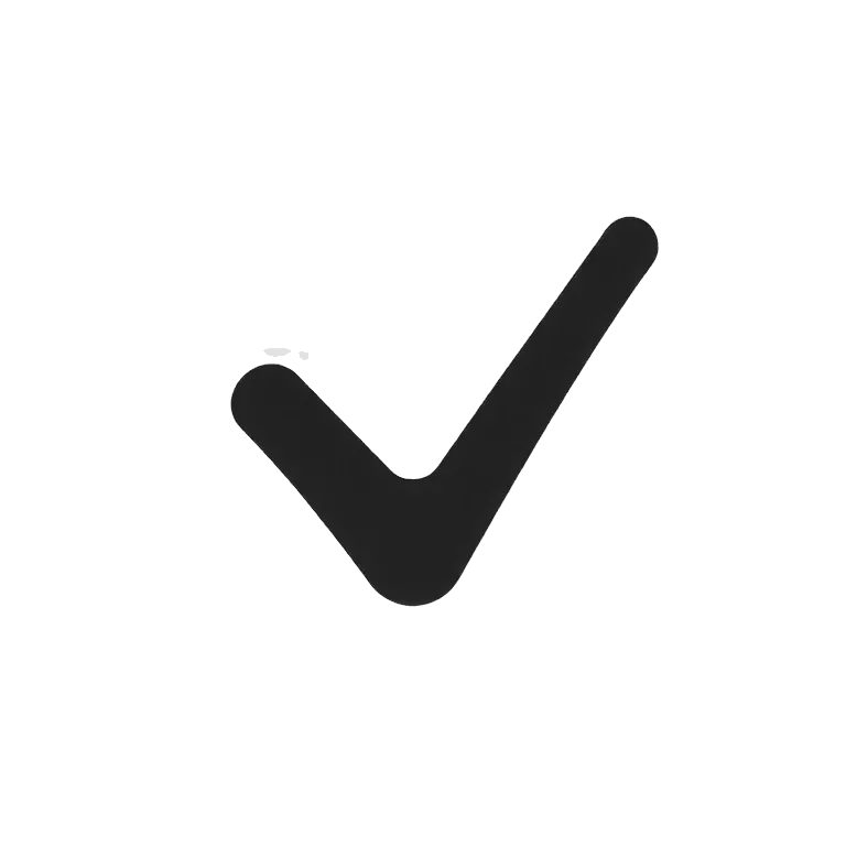 White circle with a black tick in it