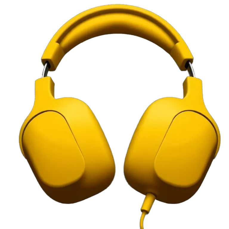 yellow headphones