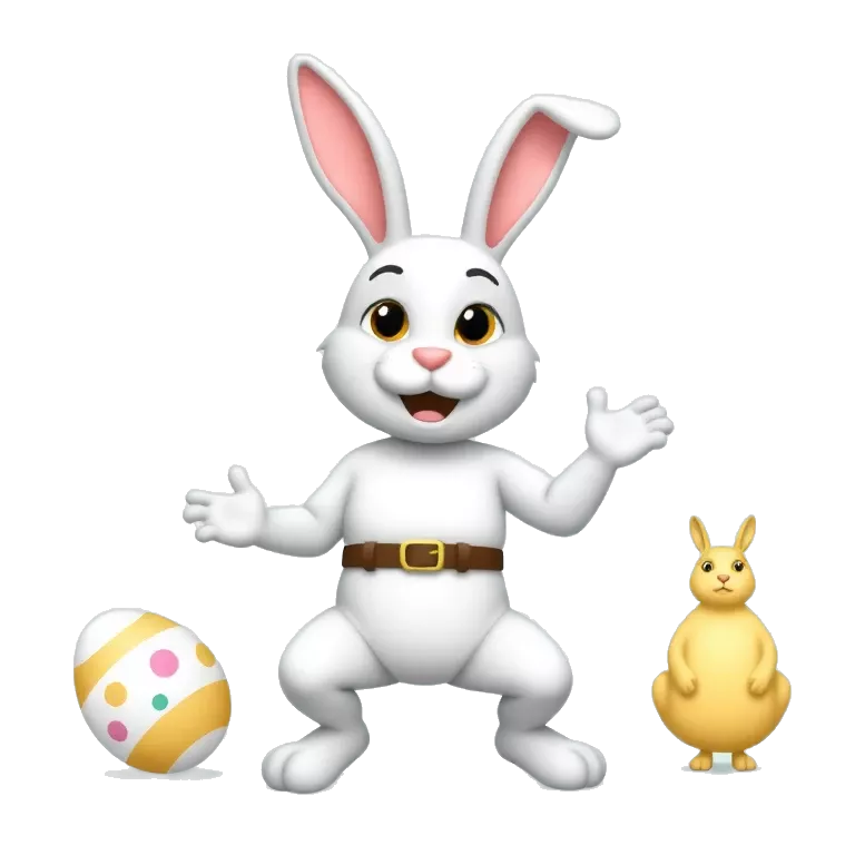 A dancing Easter bunny