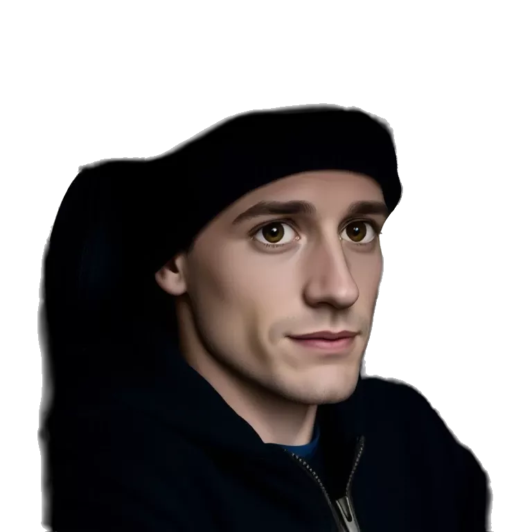 Moody half-lit portrait of a young man wearing a black beanie and hoodie, sitting in a dimly lit car at night, serious expression, soft shadows, urban lights faintly glowing in the background, cinematic vibe.
